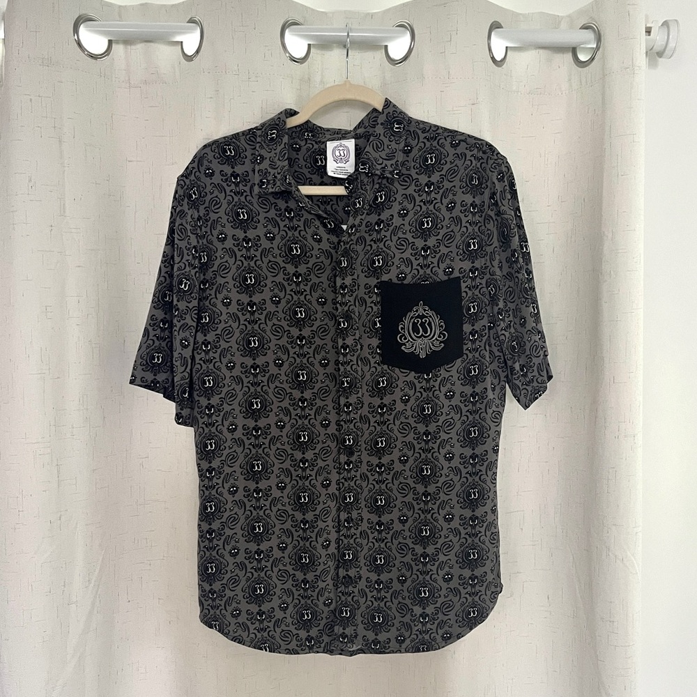 Club 33 Haunted Mansion 50th Anniversary Button Down